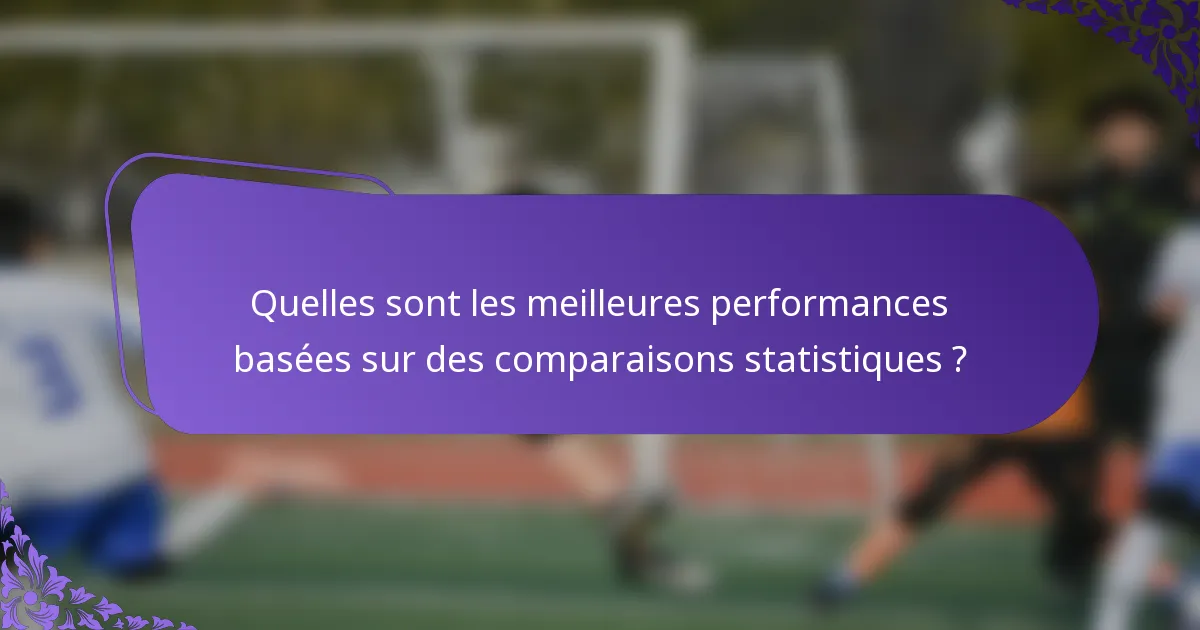 Quelles sont les meilleures performances basées sur des comparaisons statistiques ?